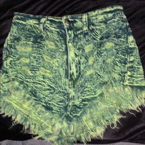 neon jean shorts
